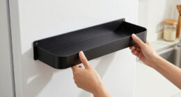 This Magnetic Shelf Turns The Empty Side Of Your Fridge Into Extra Storage Space