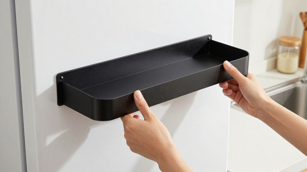 This Magnetic Shelf Turns The Empty Side Of Your Fridge Into Extra Storage Space