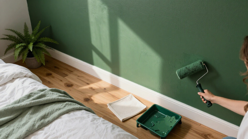 A Bright White Bedroom Is Now A Green Cocoon “Inspired By The Forest”