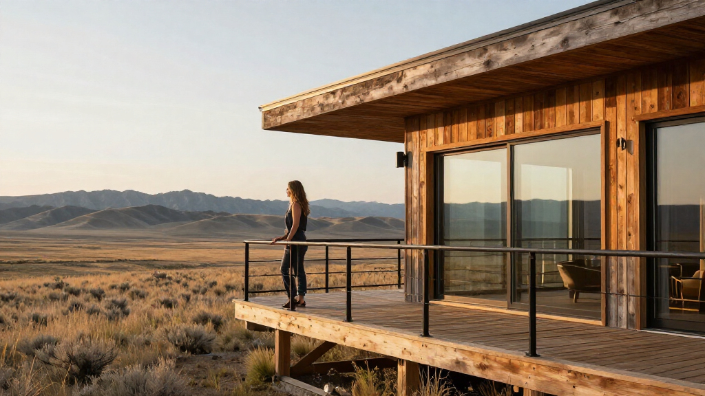 A Boomerang-Shaped Home Cantilevers Over The Wyoming Landscape
