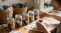 Savvy Upcyclers Transform Old Glass Jars Into A Sewing Kit With An Impressive DIY