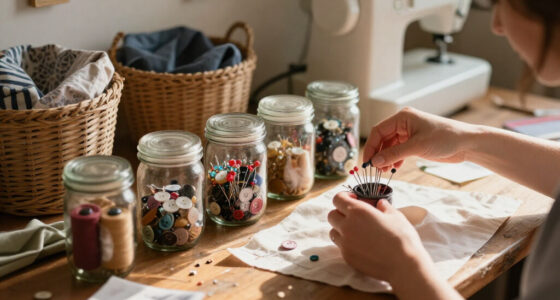 Savvy Upcyclers Transform Old Glass Jars Into A Sewing Kit With An Impressive DIY