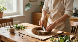 She Transforms Cardboard Trash Into A Mini Wreath With Rustic Charm